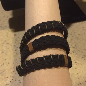 BNWOT. Black suede braided wraparound bracelet/necklace